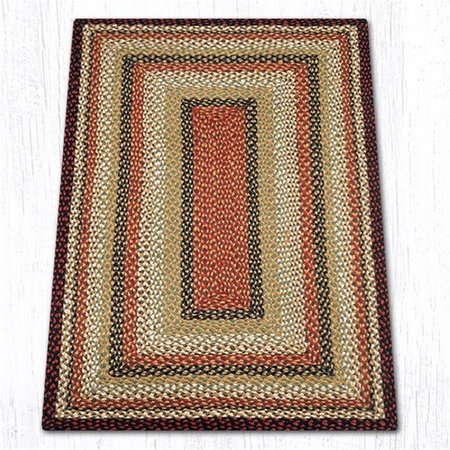 CAPITOL IMPORTING CO 3 x 5 ft. Jute Oblong Braided Rug - Burgundy, Mustard and Ivory 24-319